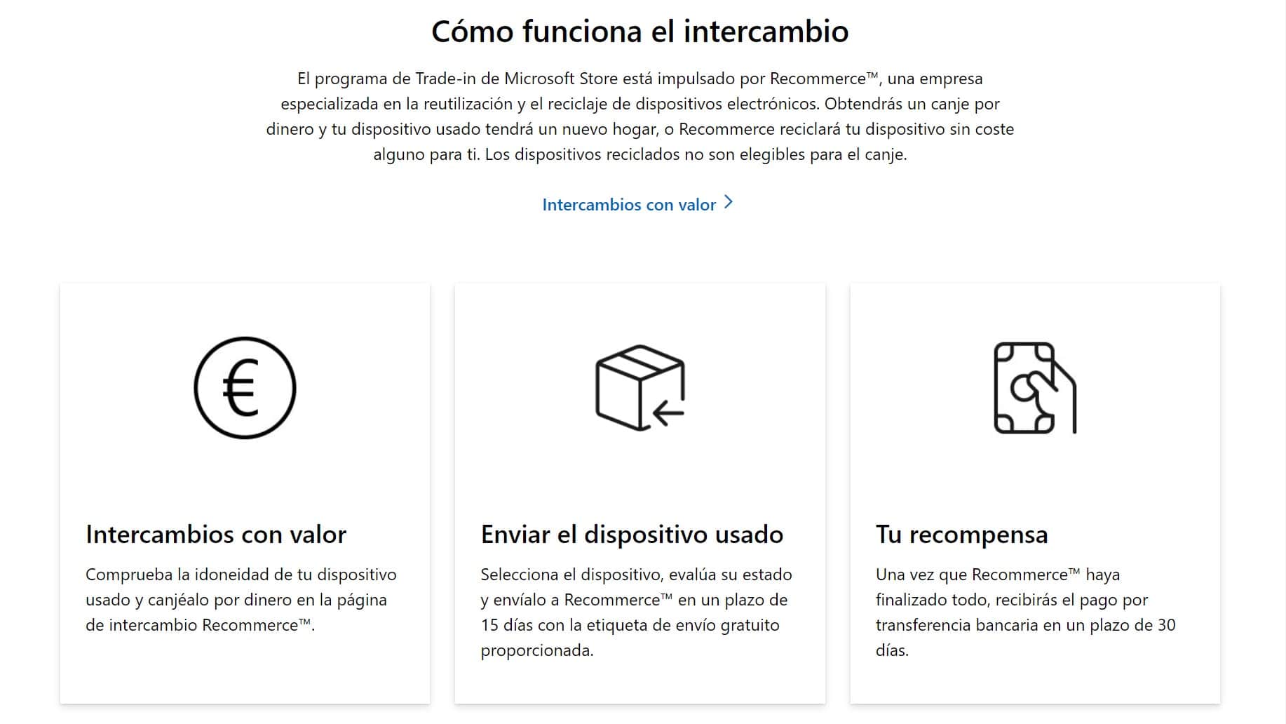 Consigue dinero con el programa Tradein de la Microsoft Store para
