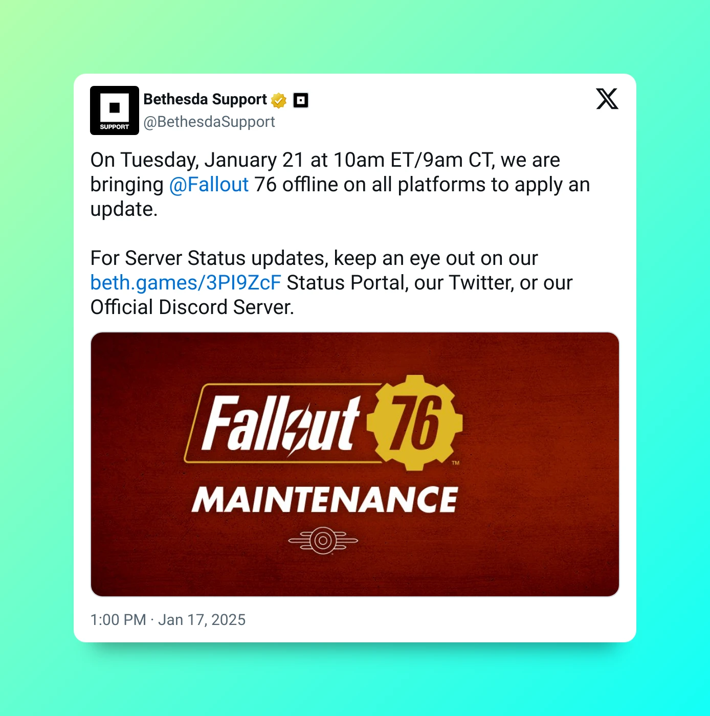 Fallout 76 cierra sus servidores el 21 de enero de forma temporal, y ...